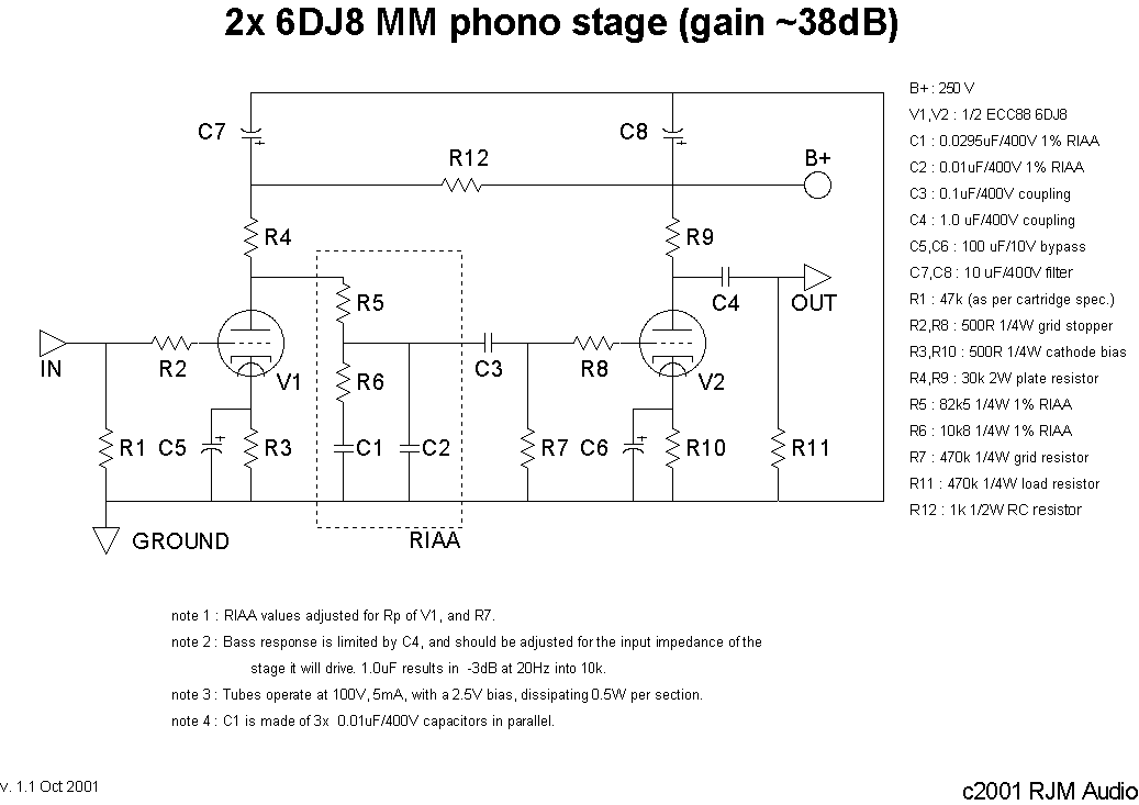 6DJ8 phono stage circuit