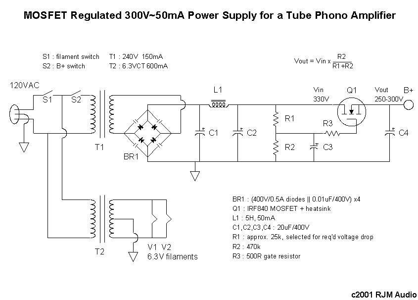 6DJ8 phono stage power supply