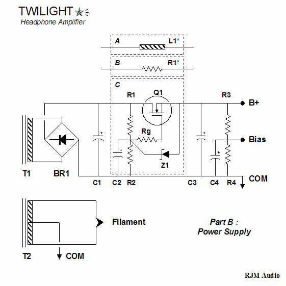 Twilight Amplifier Power Supply Circuit Schematic